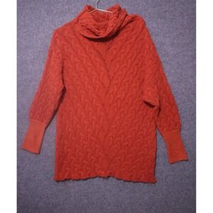 Free People Sweater Dress Women S Muted Tinted Orange Funnel Neck Mini Oversized